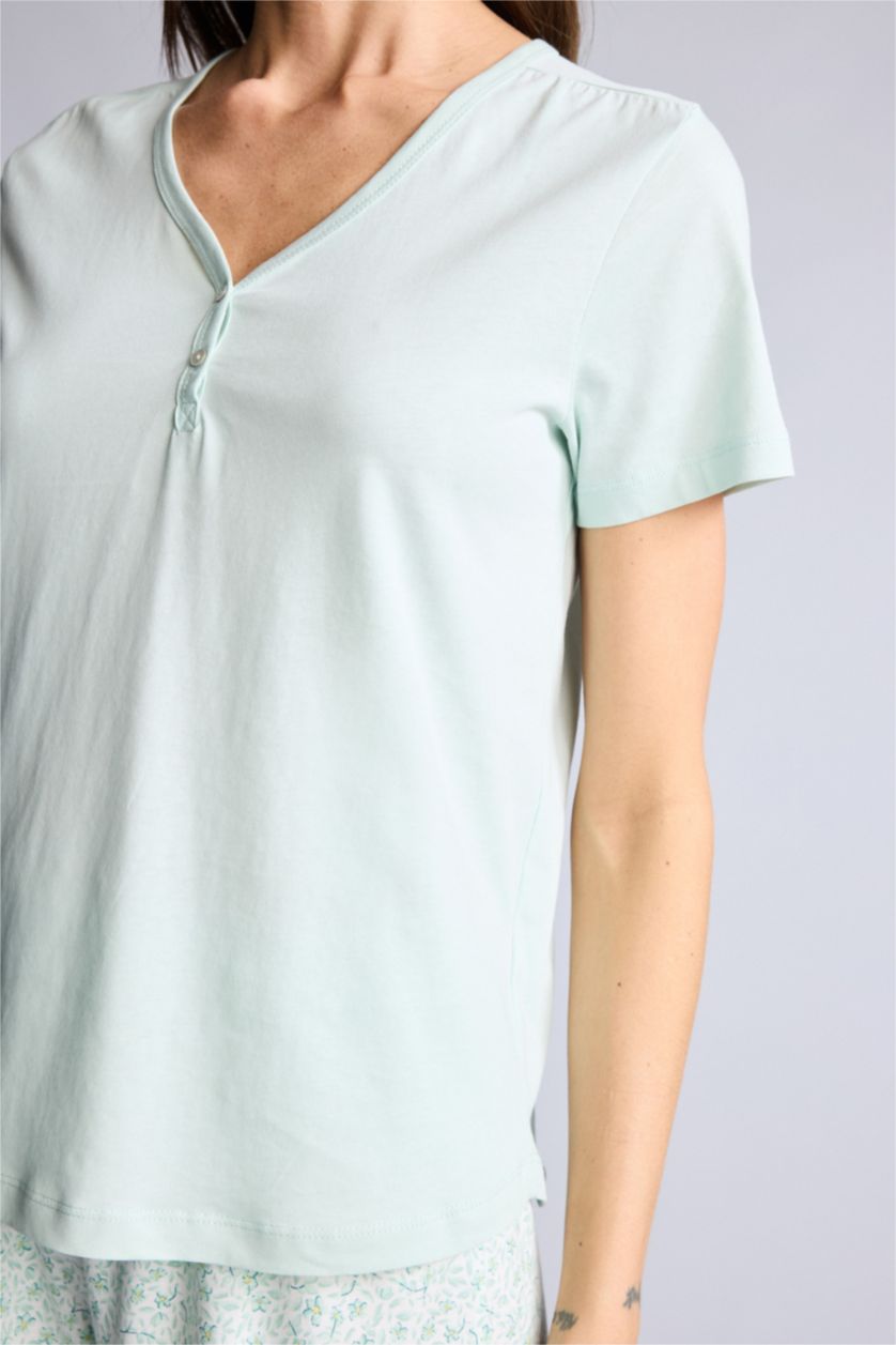 Kadın Mint Regular Fıt Kısa Kollu 2'li Takım