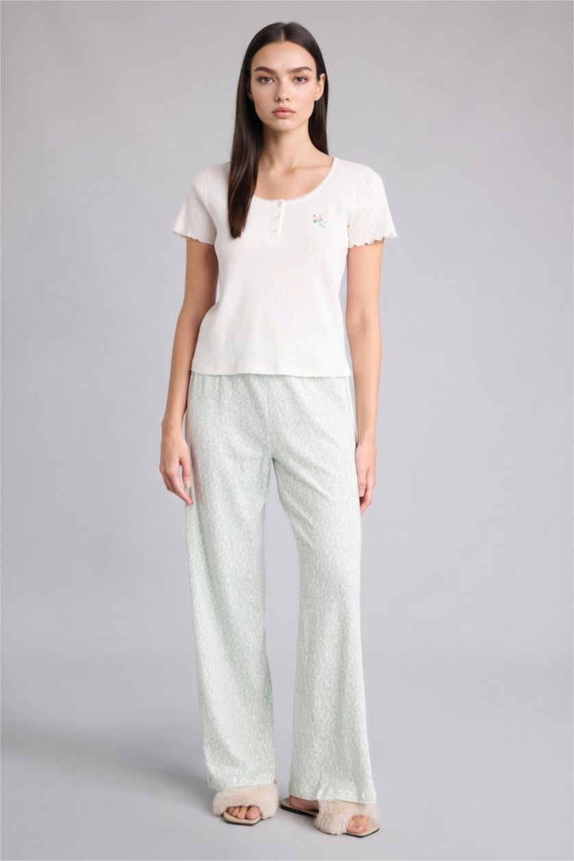 Kadın Mint Regular Fıt Kısa Kollu 2'li Takım