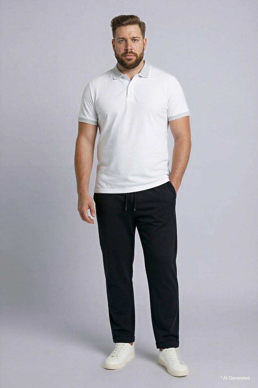 رجال أسود Plus Size Elastic Waist Sweatpants