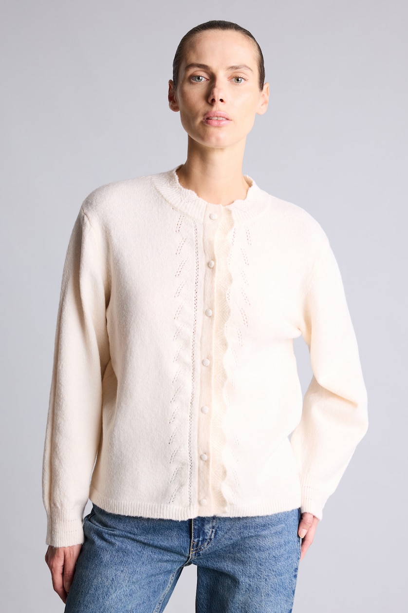 نساء بيج فاتح Regular Fit Knitted Cardigan