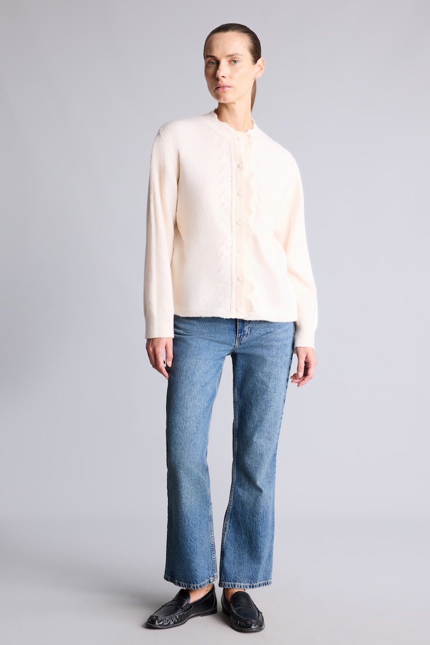 نساء بيج فاتح Regular Fit Knitted Cardigan