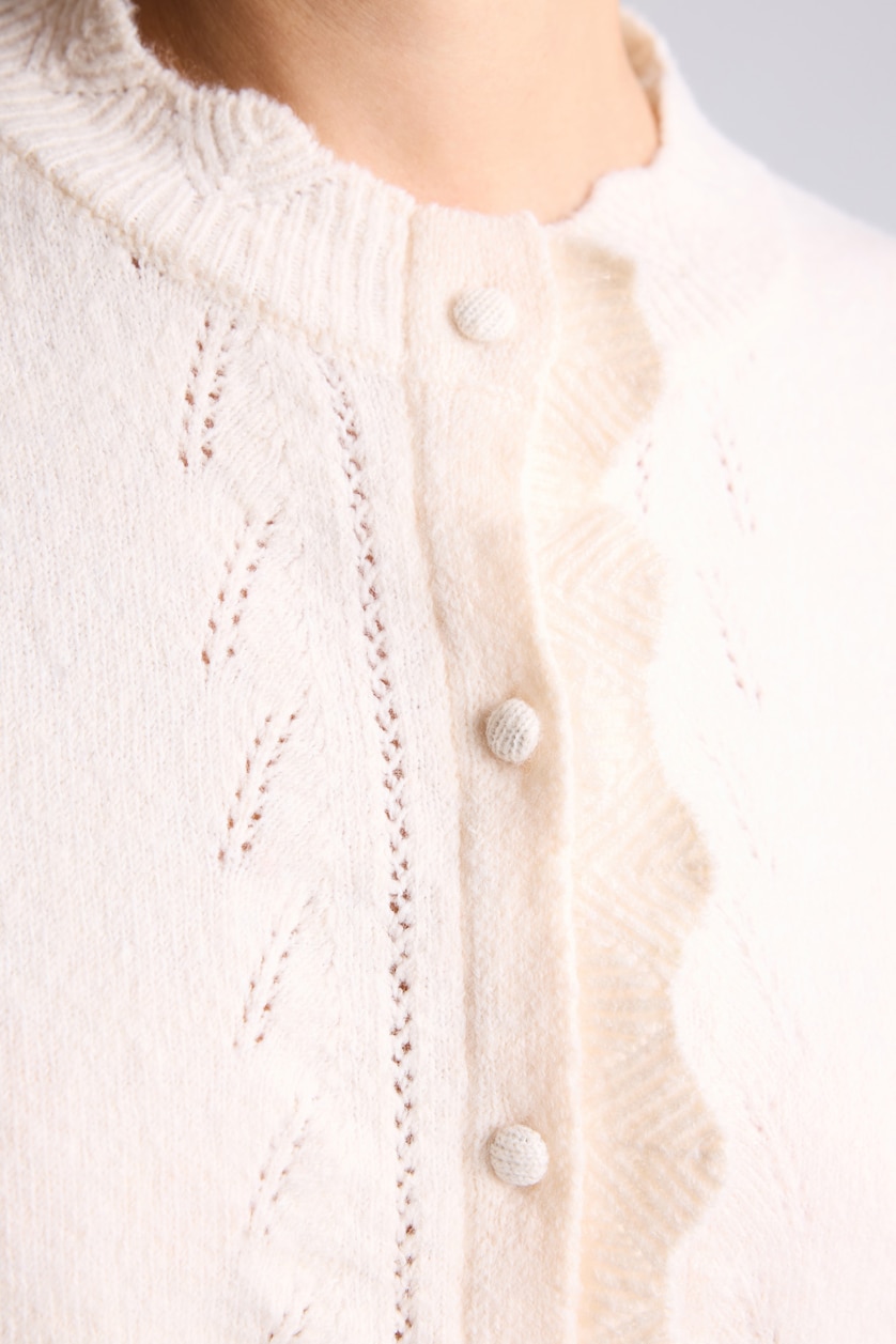 نساء بيج فاتح Regular Fit Knitted Cardigan