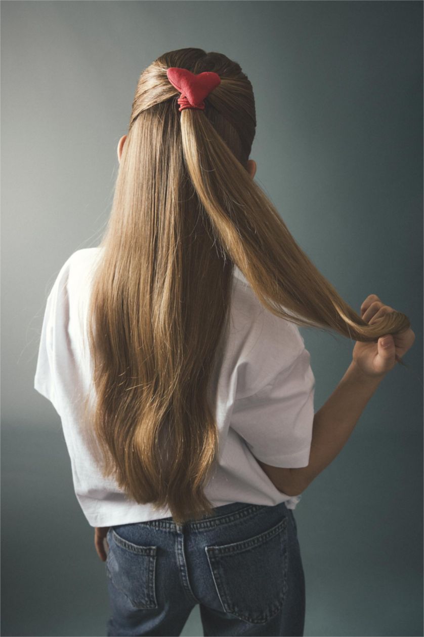 Kız Çocuk - Genç Kız Karma 3'lü Kalpli Saç Aksesuarı Kız Çocuk