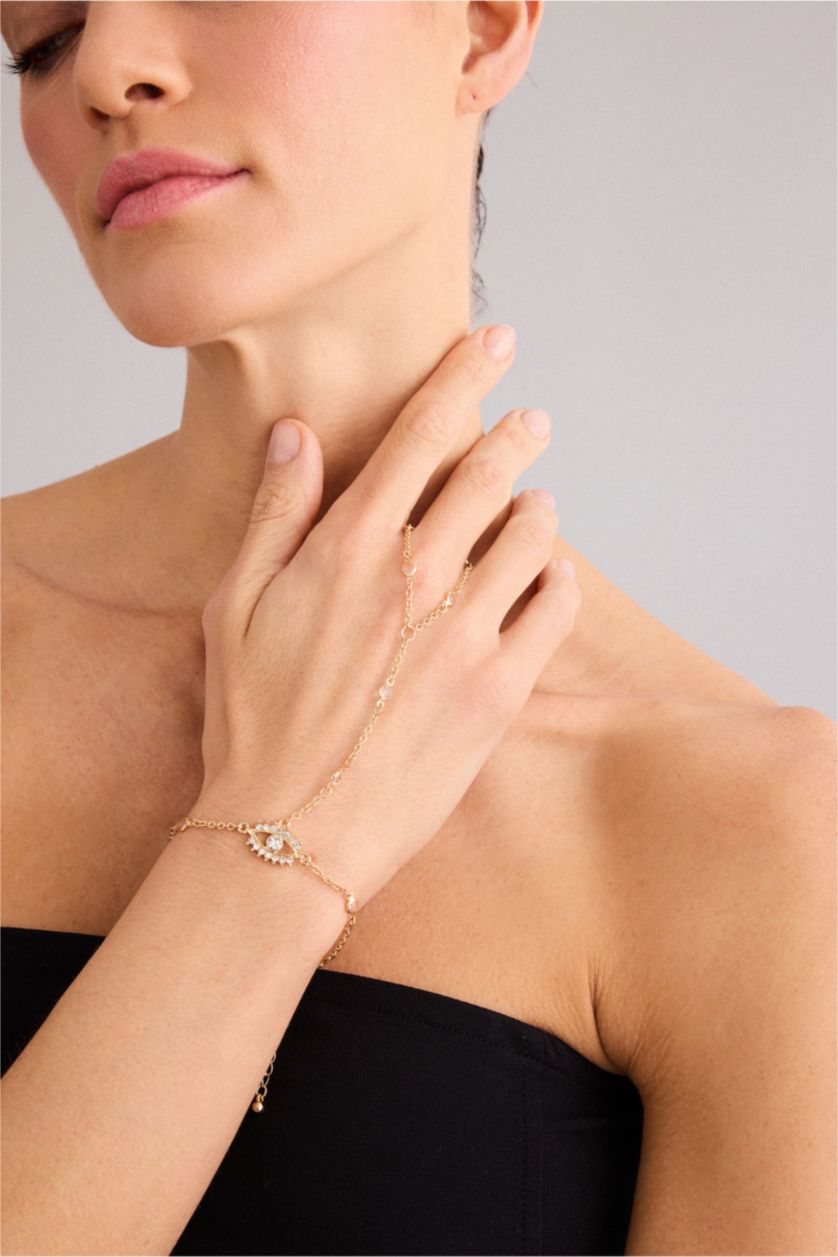 WOMAN GOLD سلسلة يد كف حريمي بتصميم العين