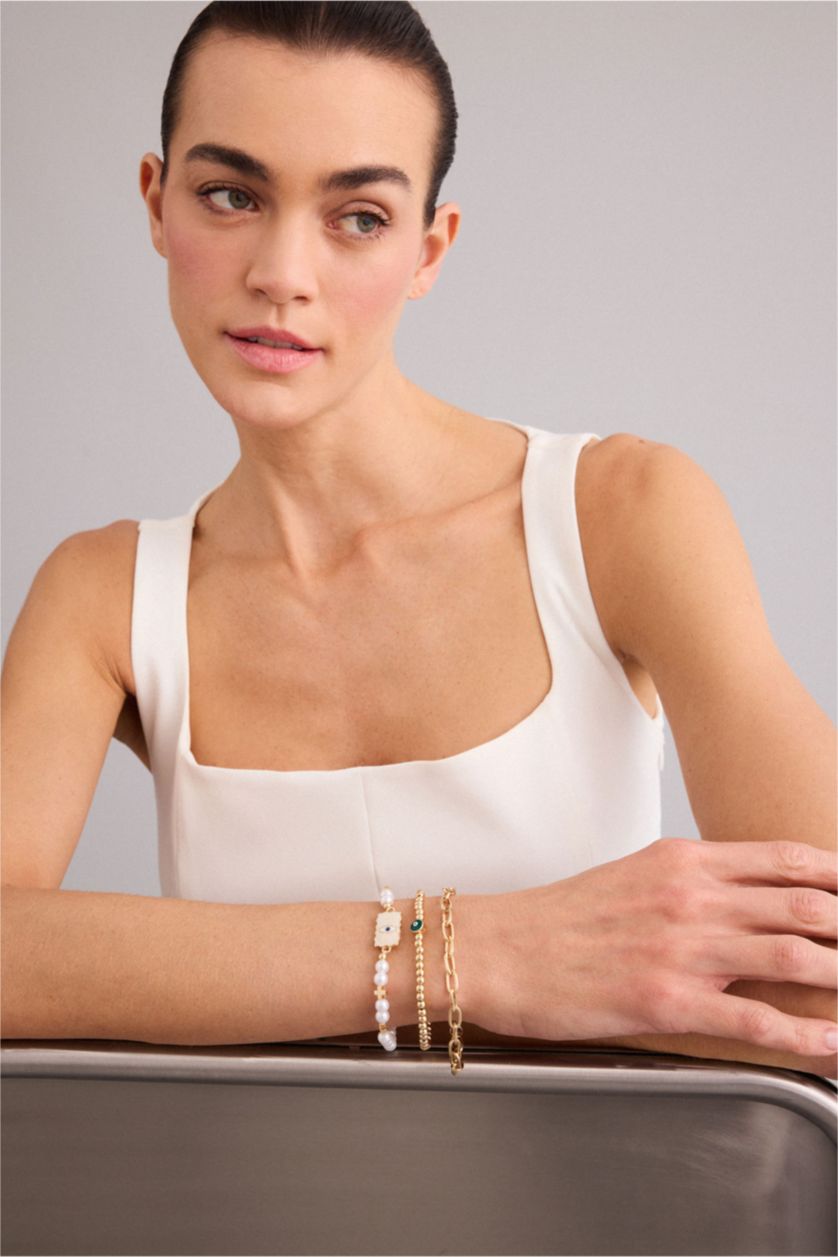 WOMAN GOLD Woman 3 Piece Bracelet Set