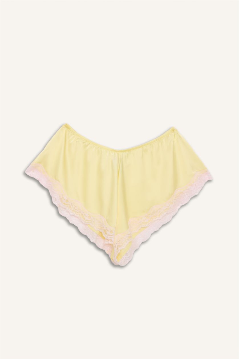 Kadın Açık Sarı Şort Pijama Altı