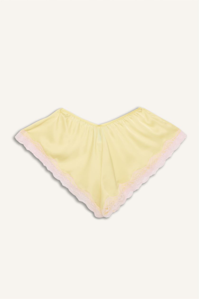 Kadın Açık Sarı Şort Pijama Altı