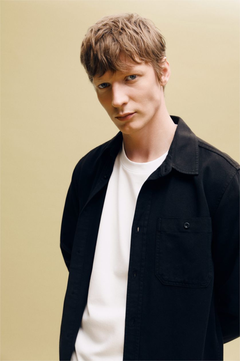 Erkek Siyah Premium Twill Gömlek