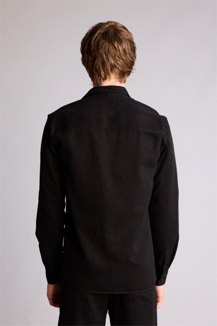 Erkek Siyah Premium Twill Gömlek