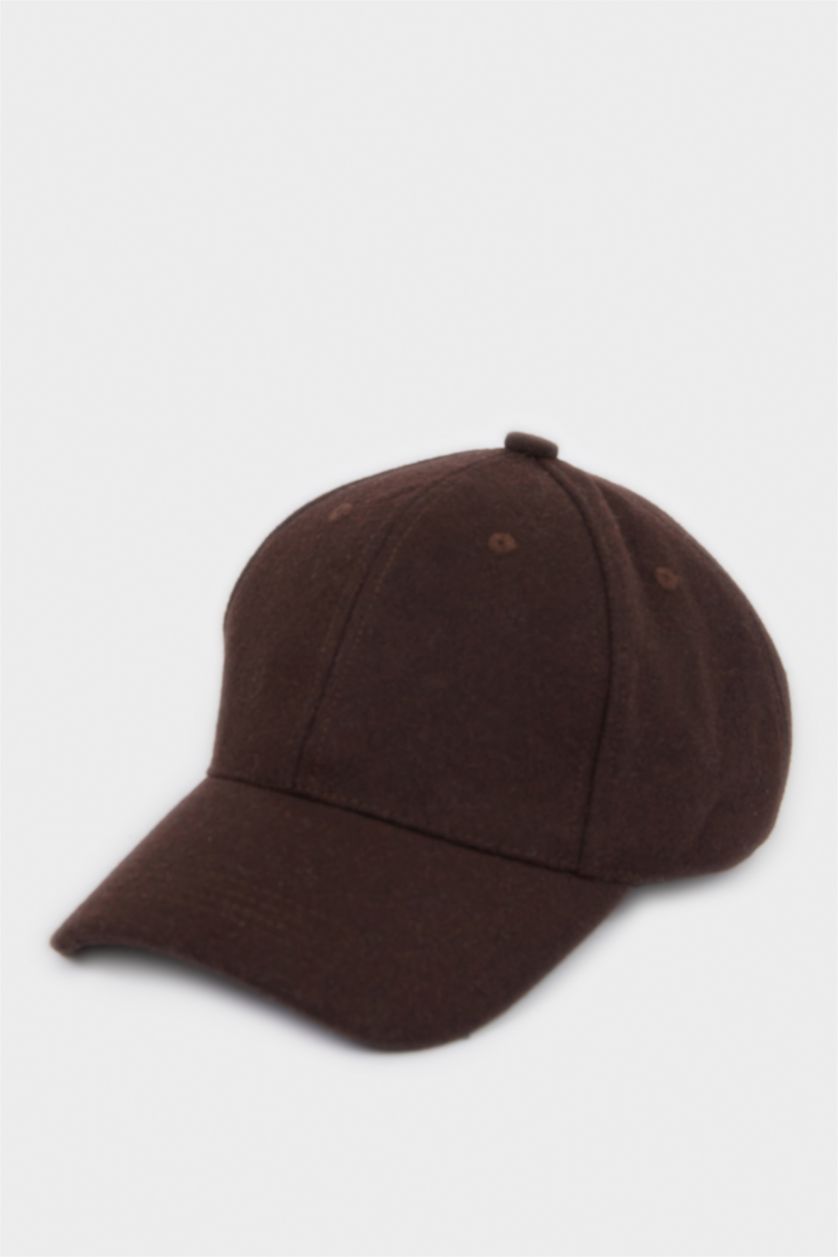 Erkek Kahve Melanj Erkek Basıc Düz Kaşe Cap Şapka