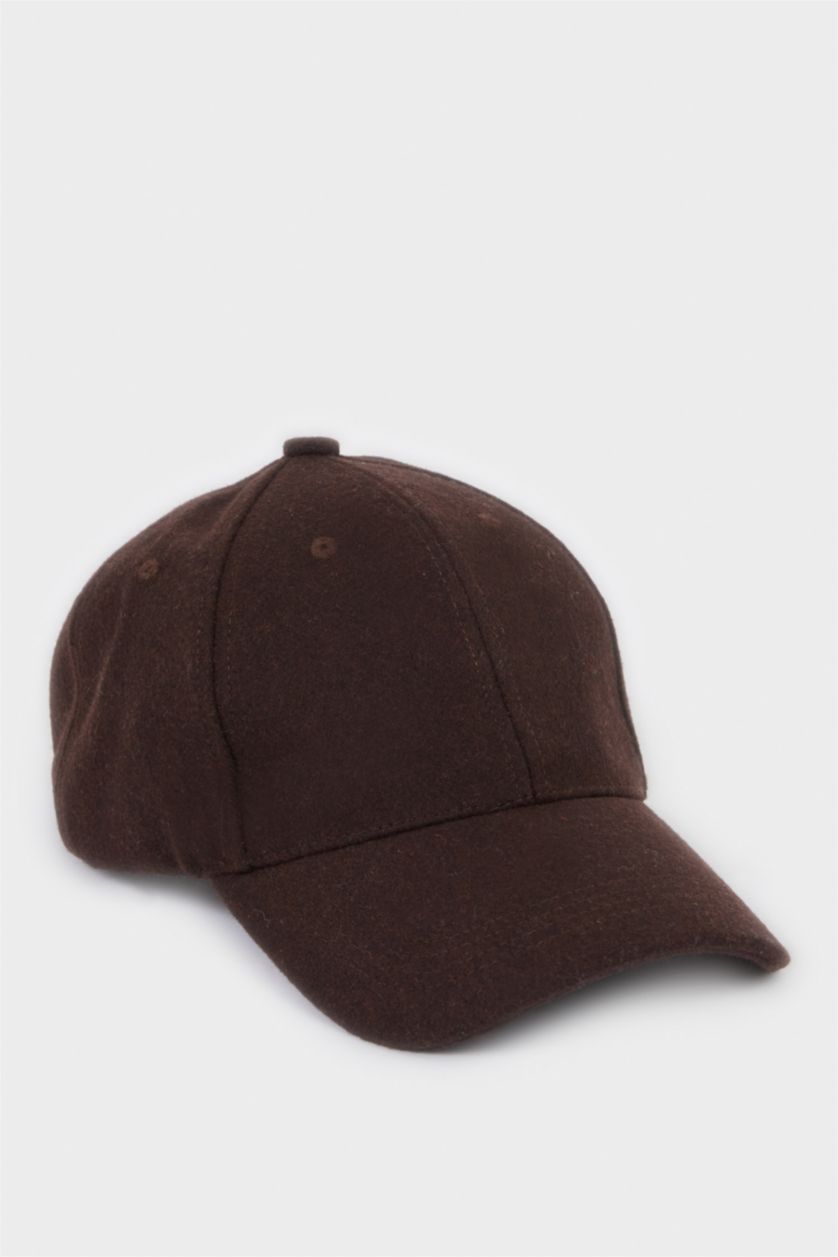 Erkek Kahve Melanj Erkek Basıc Düz Kaşe Cap Şapka