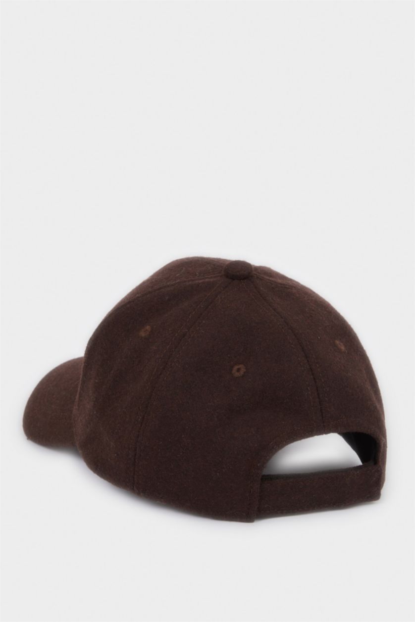 Erkek Kahve Melanj Erkek Basıc Düz Kaşe Cap Şapka