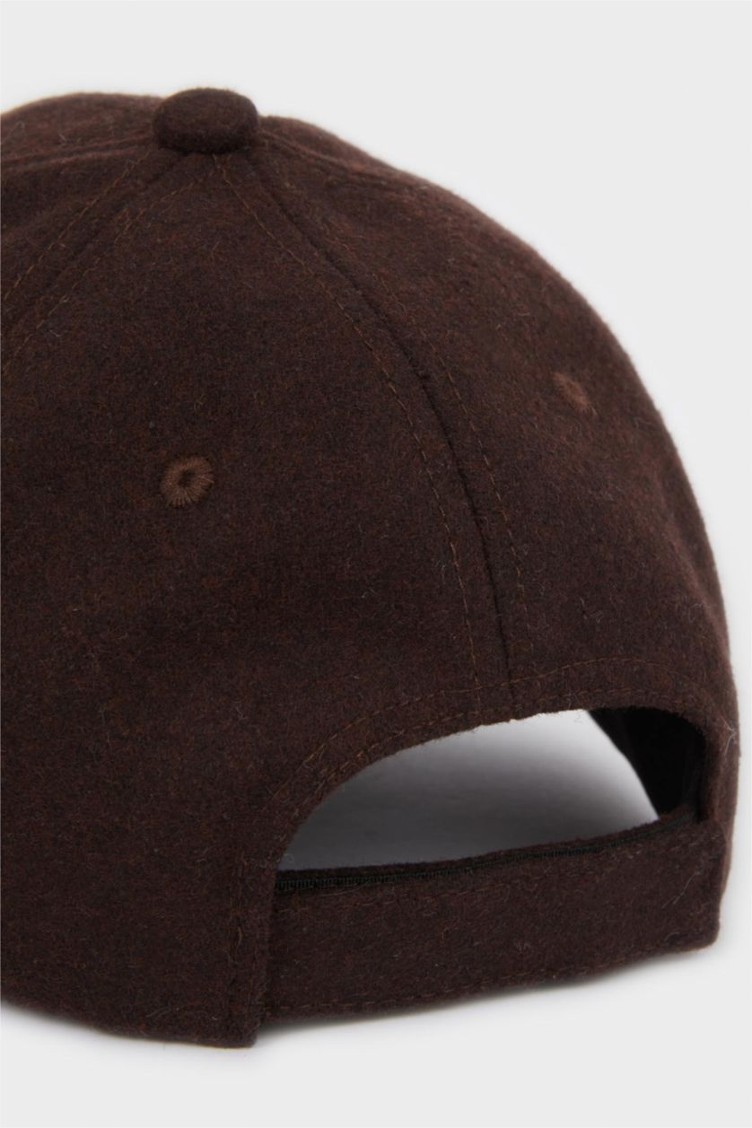 Erkek Kahve Melanj Erkek Basıc Düz Kaşe Cap Şapka