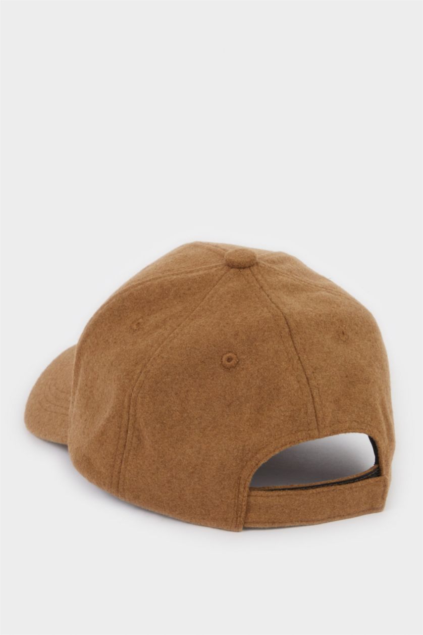 Erkek Camel Melange Erkek Basıc Düz Kaşe Cap Şapka