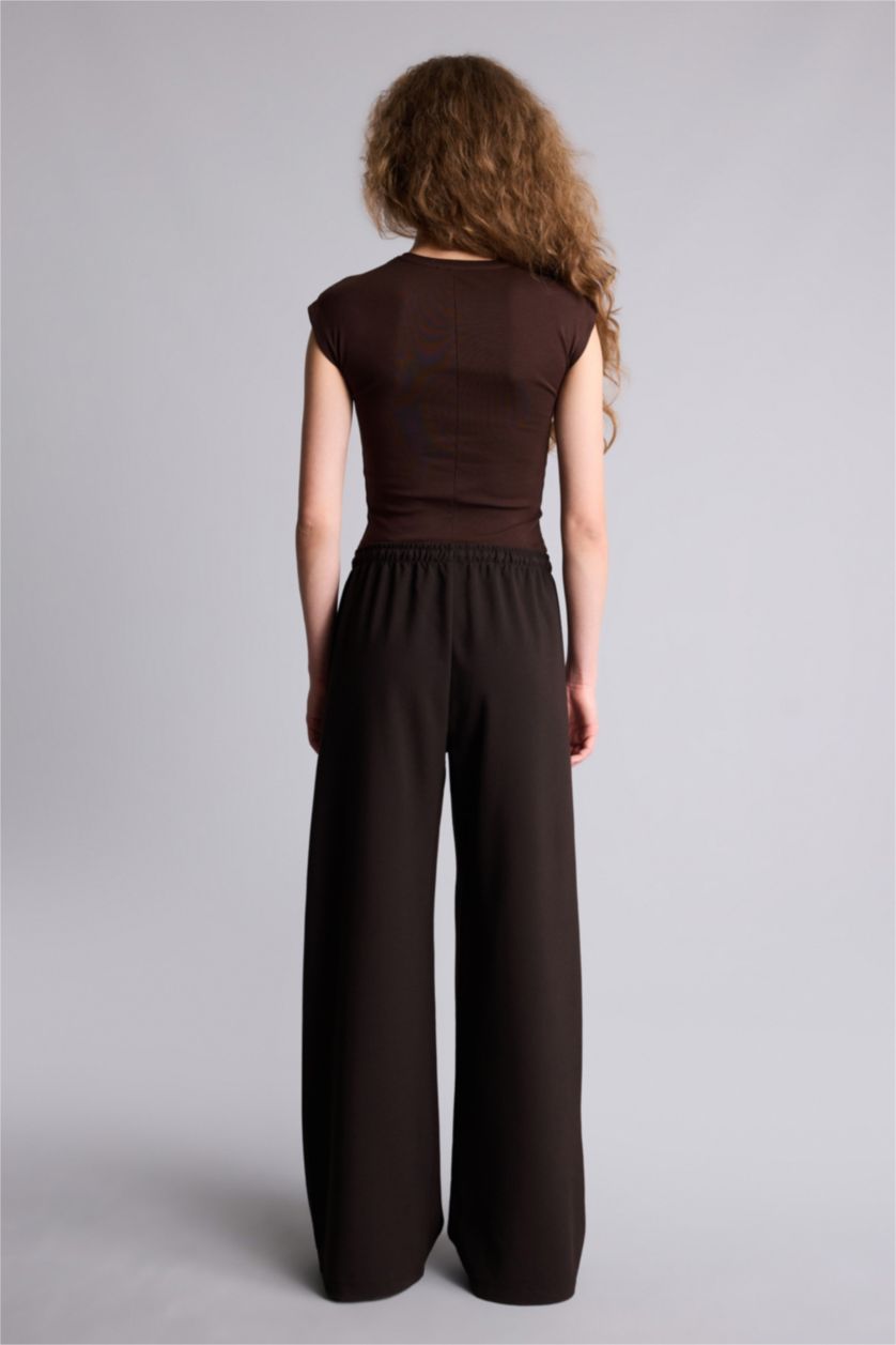 Әйелдерге Қоңыр кең аяқ Шалбар