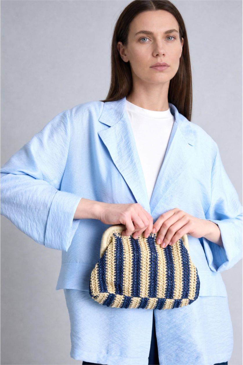 WOMAN Light Blue Regular Fit Light Blue Jacket