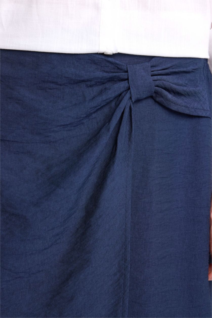 Kadın Lacivert Regular Fıt Uzun Etek