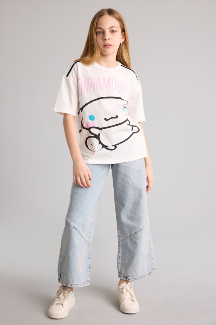 Kız Çocuk - Genç Kız Ekru Hello Kıtty Oversıze Tişört Kız Çocuk
