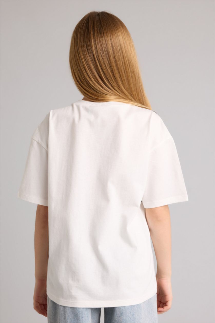 Kız Çocuk - Genç Kız Ekru Hello Kıtty Oversıze Tişört Kız Çocuk