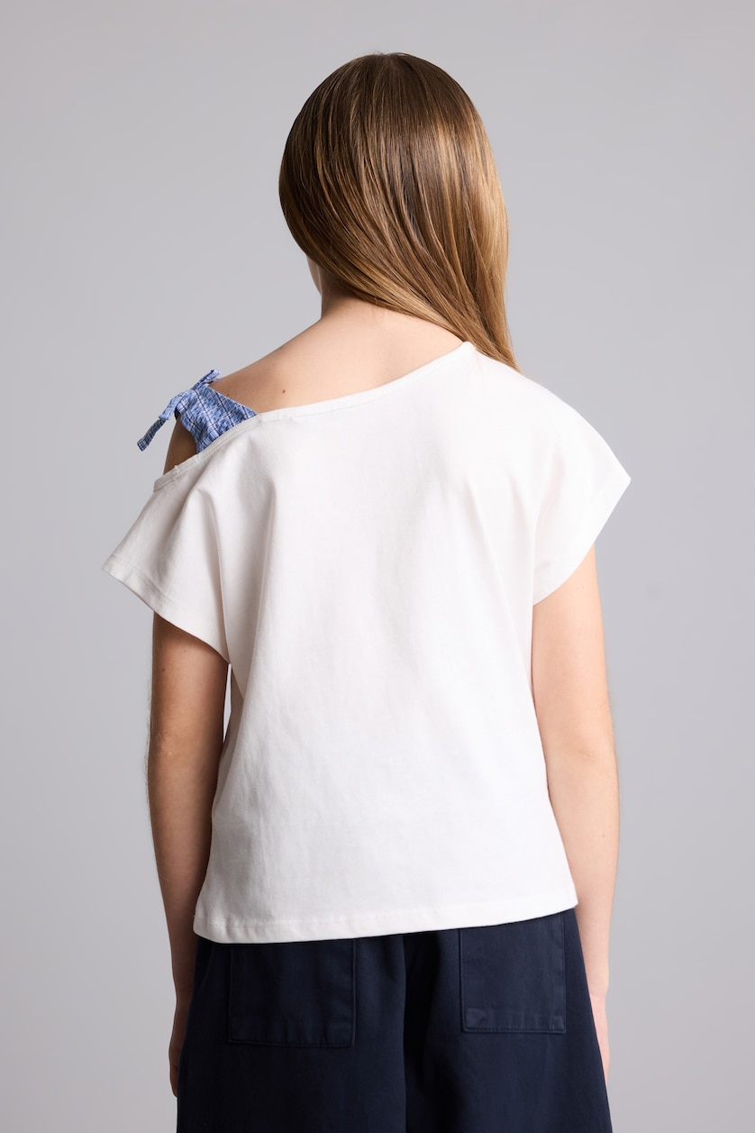 Young Girls - Teen Girls Ecru Regular Fit Slogan Short Sleeve T-Shirt