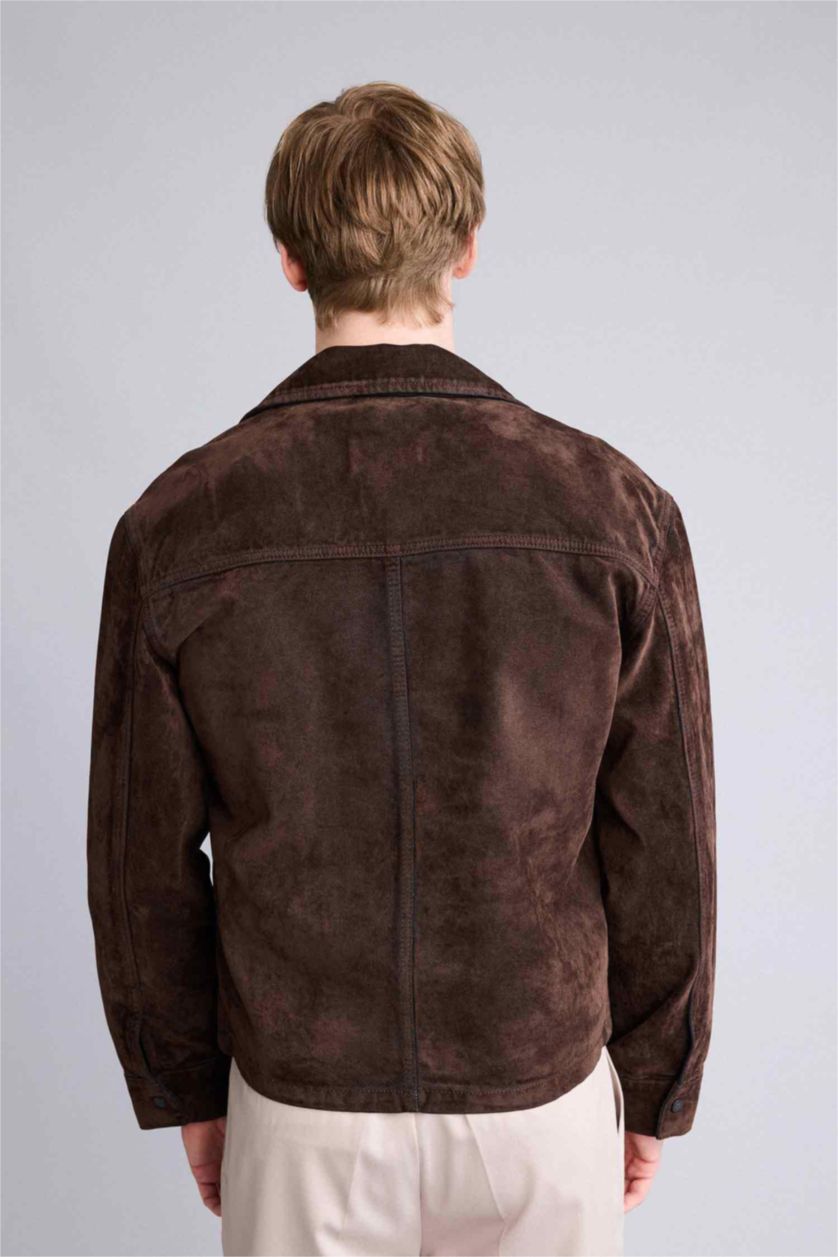 رجالي بني جاكيت قطن قصة عادية