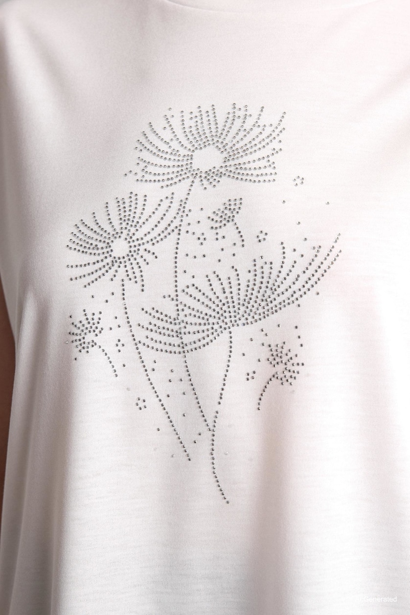 Woman Ecru Regular Fit Crew Neck Short Sleeve T-Shirt