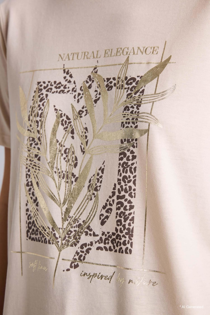 Woman Stone Printed Short Sleeve T-Shirt