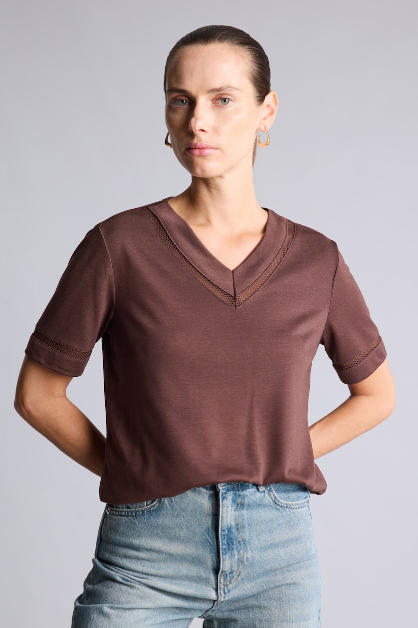 Women Brown Regular Fit Short Sleeve T-Shirt