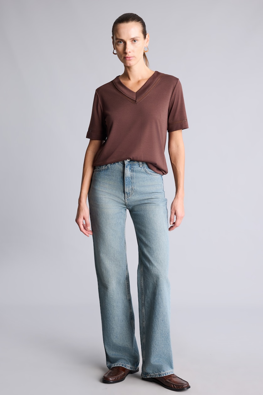 Women Brown Regular Fit Short Sleeve T-Shirt