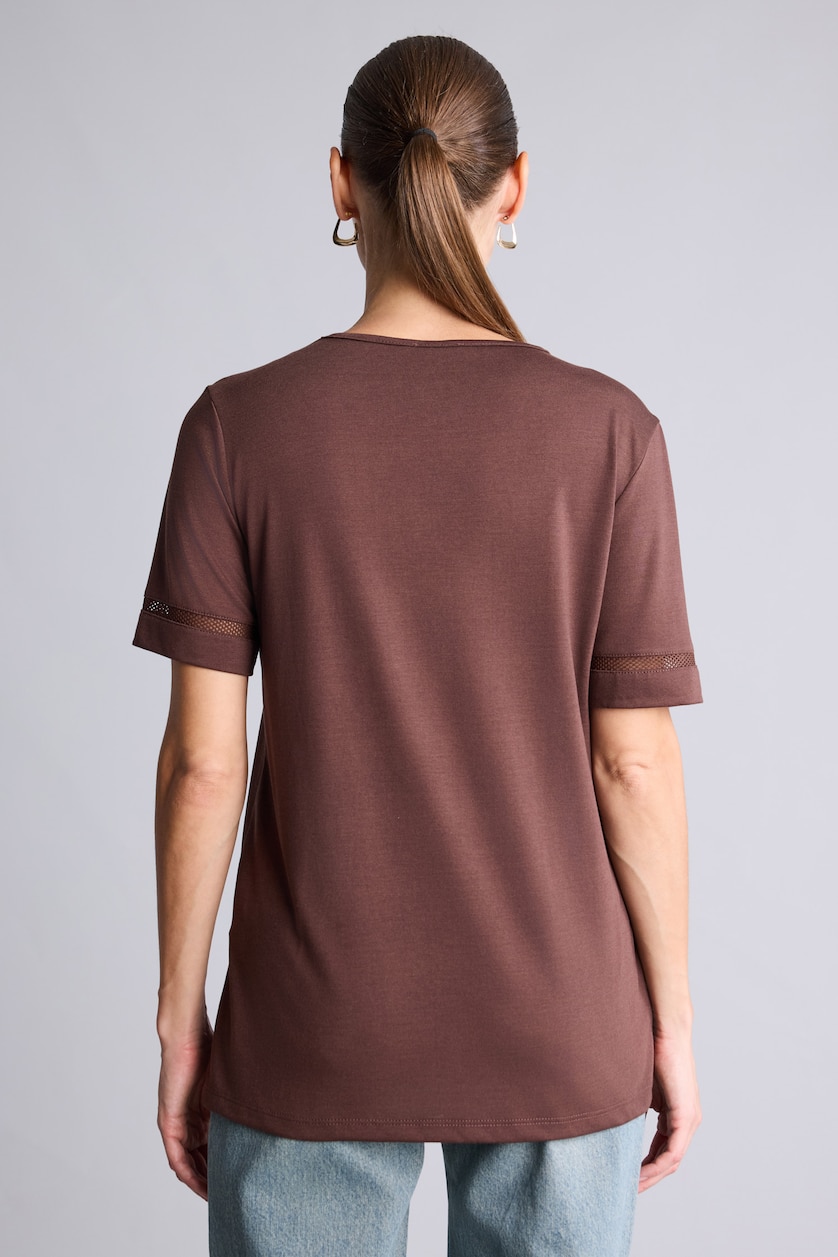 Women Brown Regular Fit Short Sleeve T-Shirt