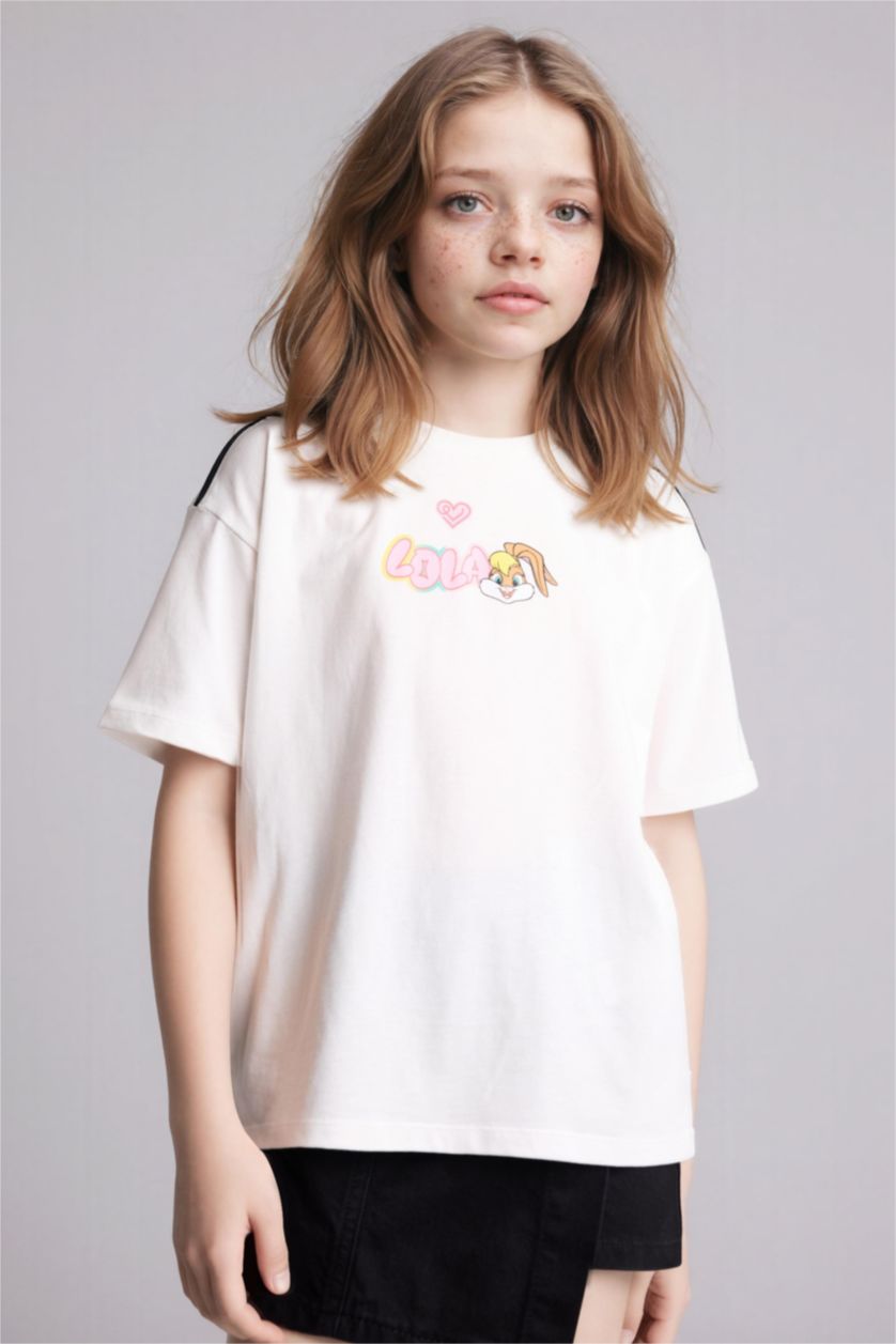 Kız Çocuk - Genç Kız Ekru Looney Tunes Oversıze Tişört Kız Çocuk