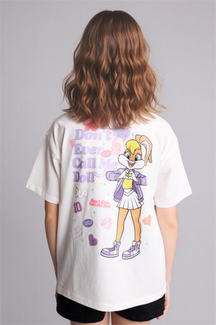 Kız Çocuk - Genç Kız Ekru Looney Tunes Oversıze Tişört Kız Çocuk