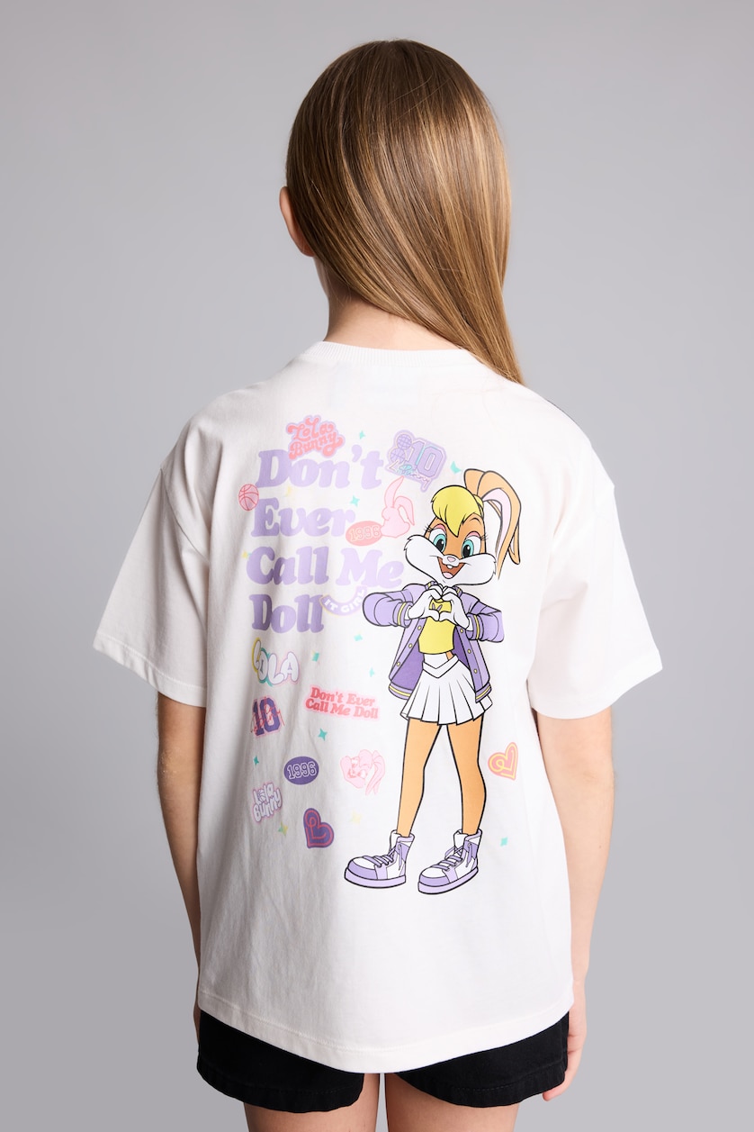 Young Girls - Teen Girls Ecru Girl Looney Tunes Oversize T-Shirt
