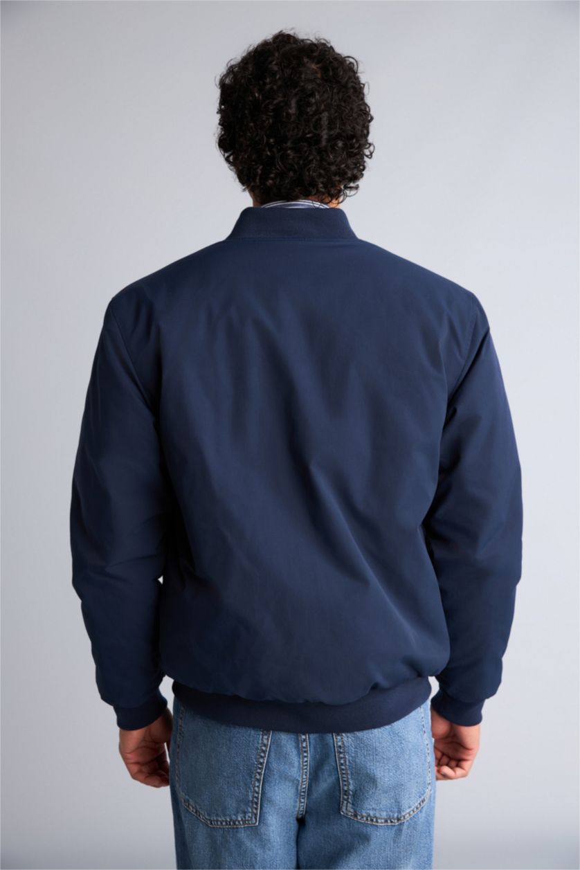 Erkek Lacivert Regular Fit Su İtici Mont