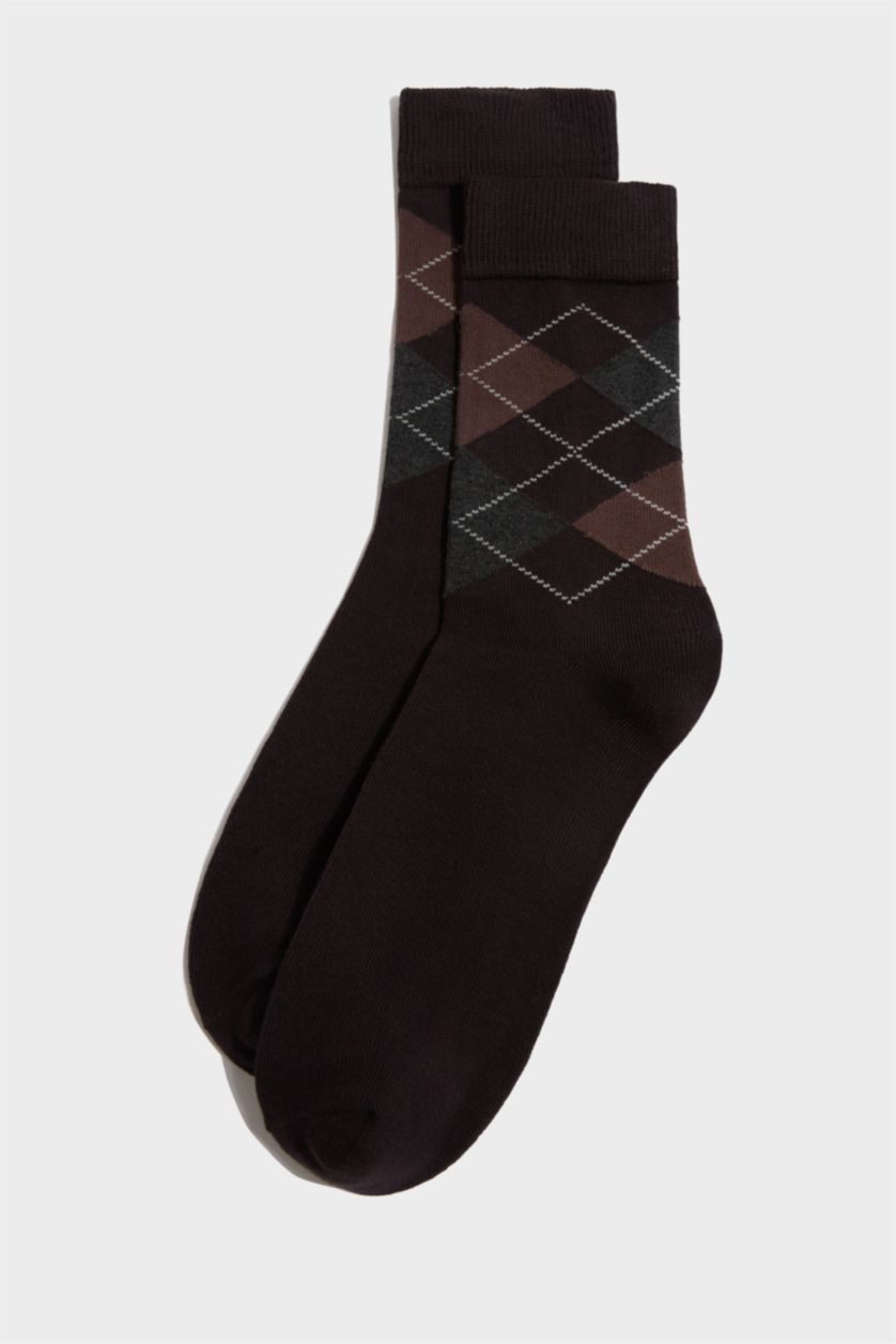 MAN Brown Man Seamless 2 Piece Cotton Long Socks