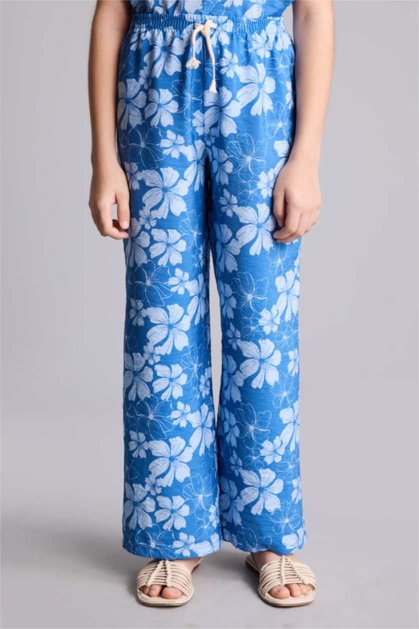 Kız Çocuk - Genç Kız Mavi Wıde Leg Pantolon Kız Çocuk