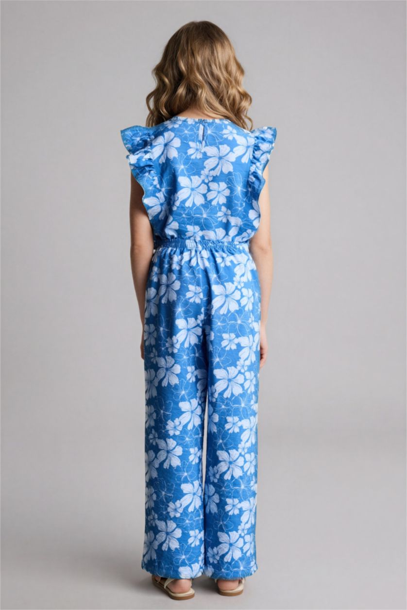 بنات أزرق بنطرون وايد ليج برجل واسع