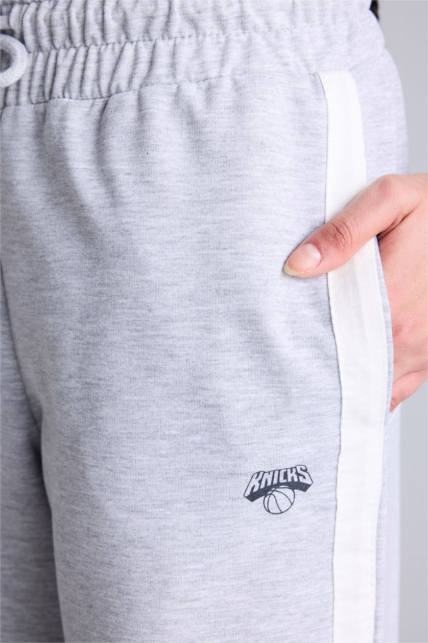 Kadın Gri Melanj Aırtech NBA New York Knıcks Straıght Fıt Pantolon