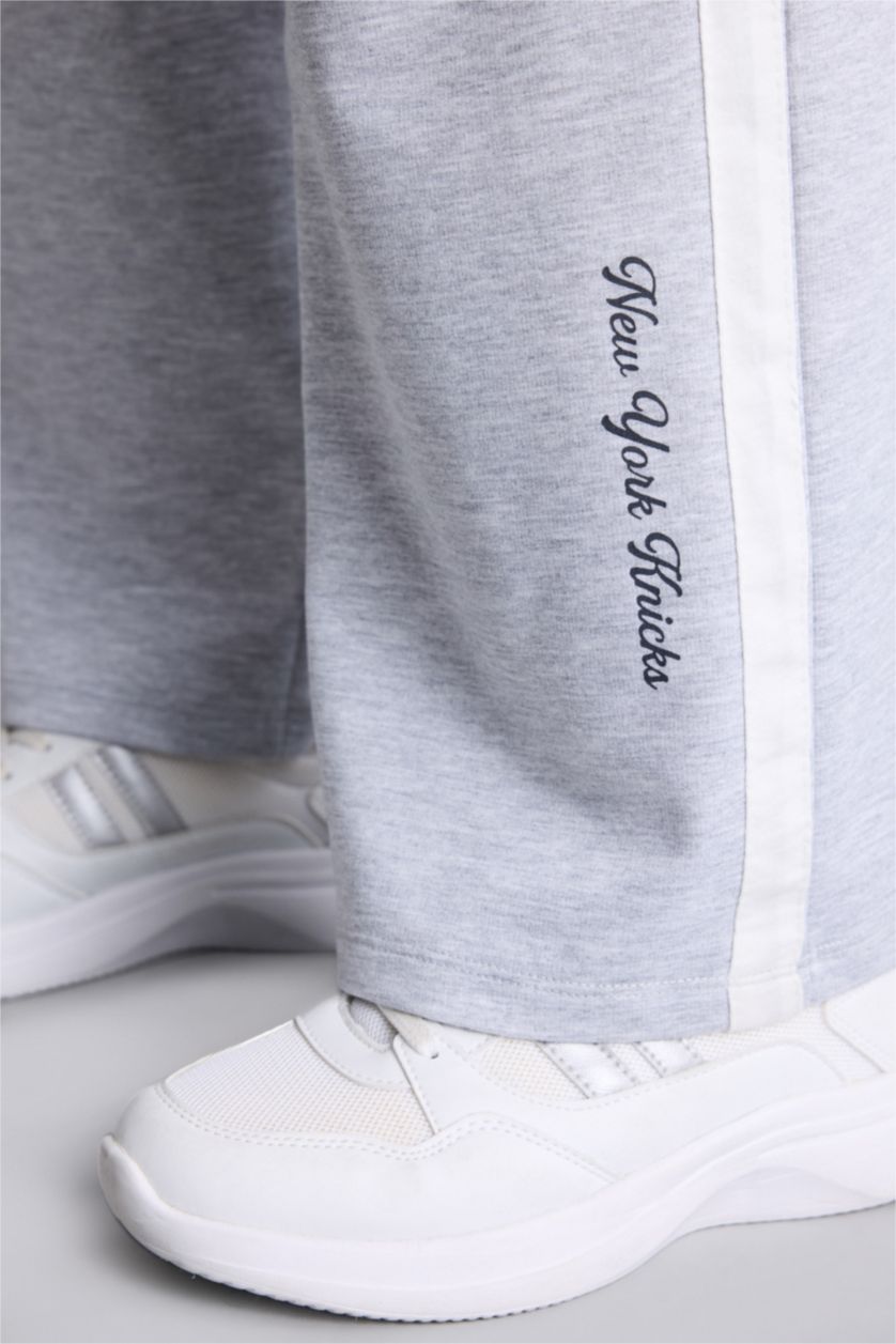 Kadın Gri Melanj Aırtech NBA New York Knıcks Straıght Fıt Pantolon