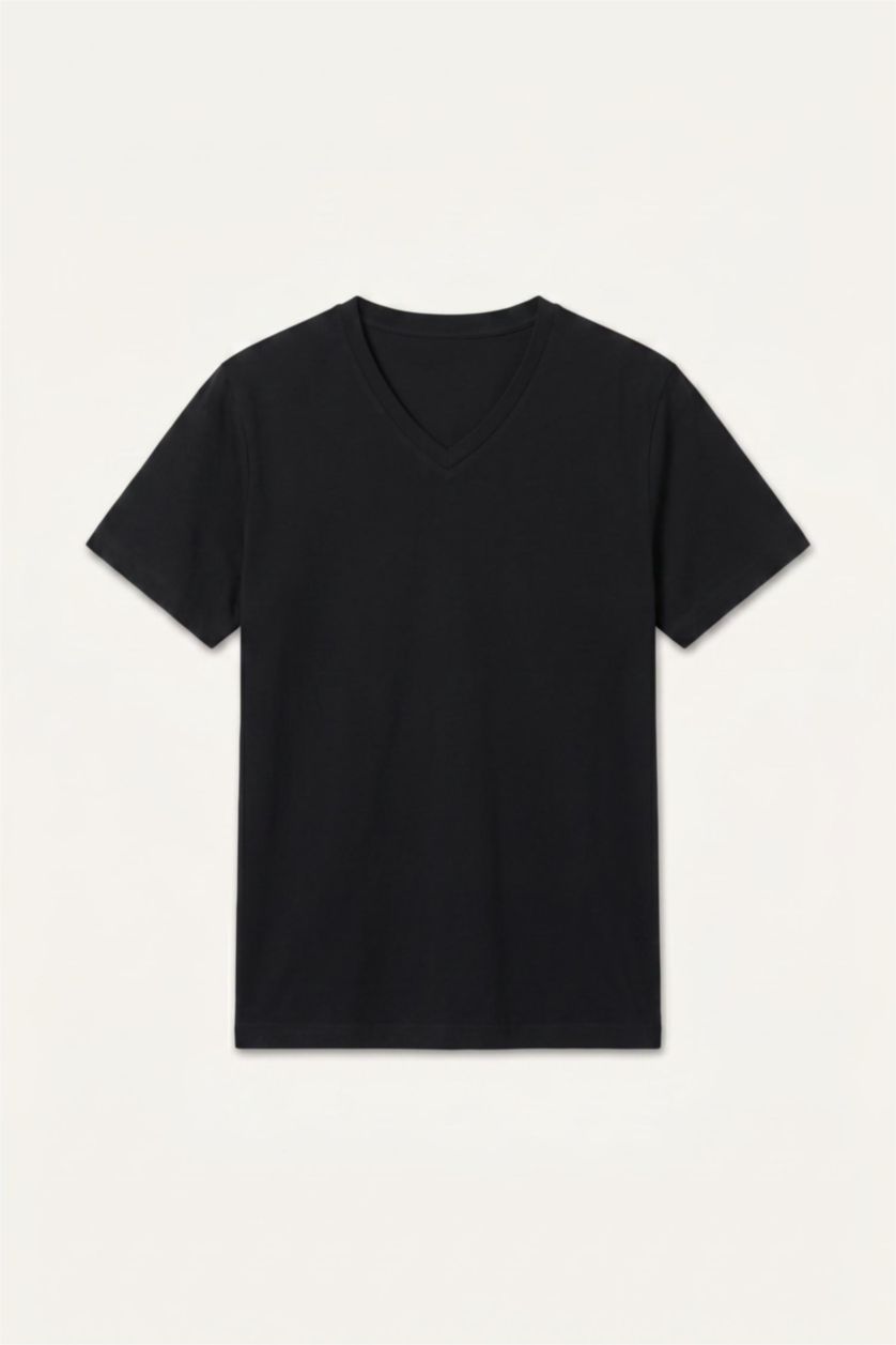 رجال أسود Plus Size Stretch Fabric T-Shirt