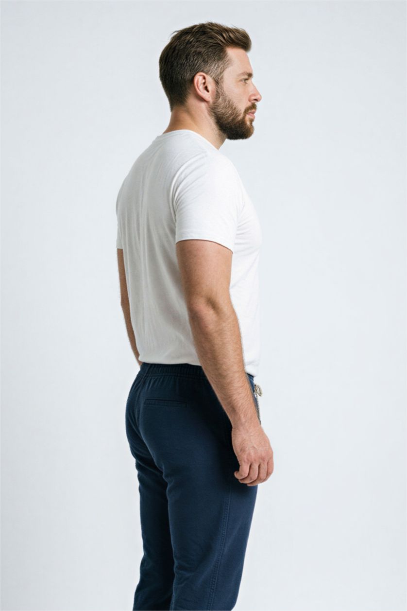 Erkek Kırık Beyaz Regular Fıt Kısa Kollu Tişört