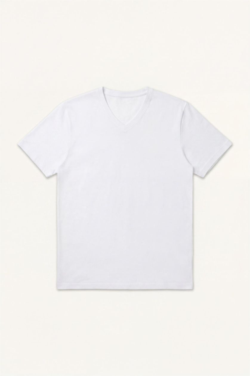 Men White Stretch Fabric T-Shirt