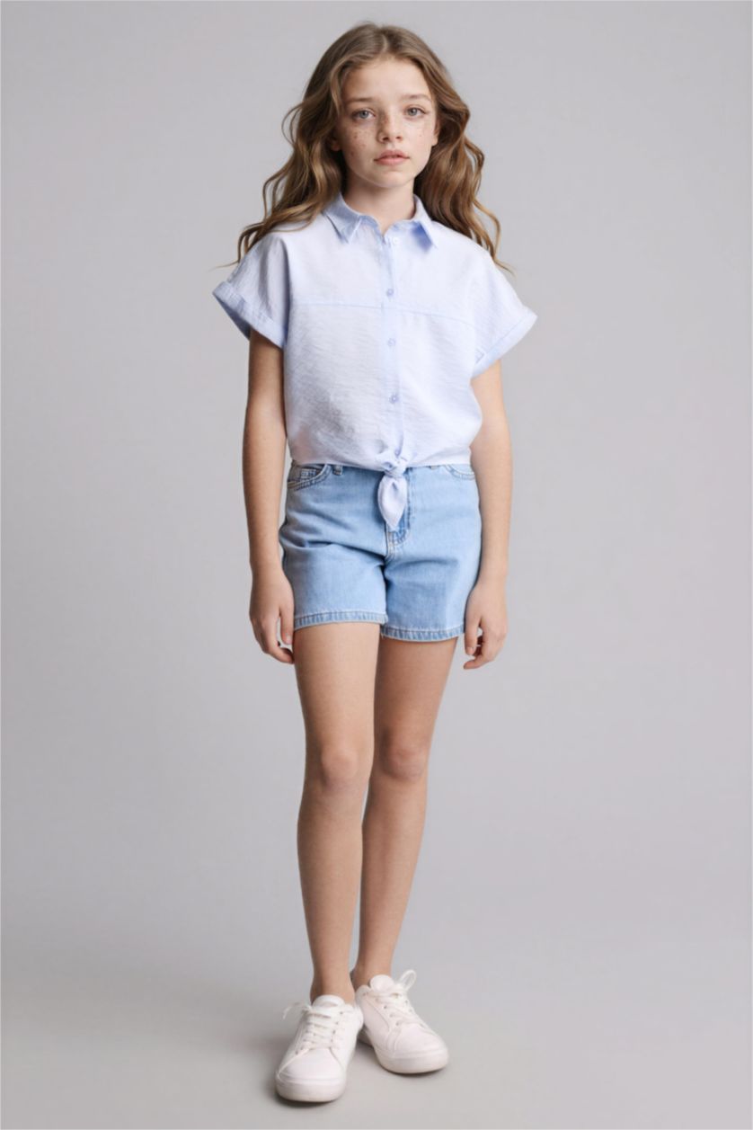 Kız Çocuk - Genç Kız Açık Mavi Gömlek Kız Çocuk