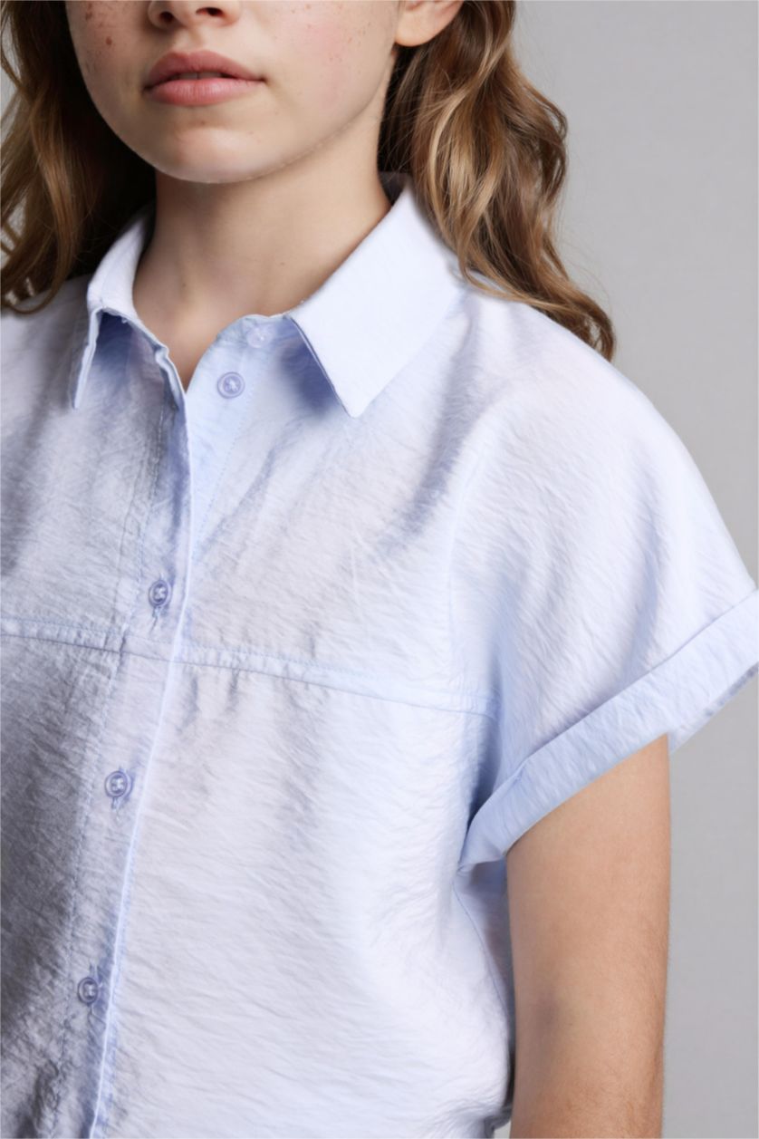 Kız Çocuk - Genç Kız Açık Mavi Gömlek Kız Çocuk