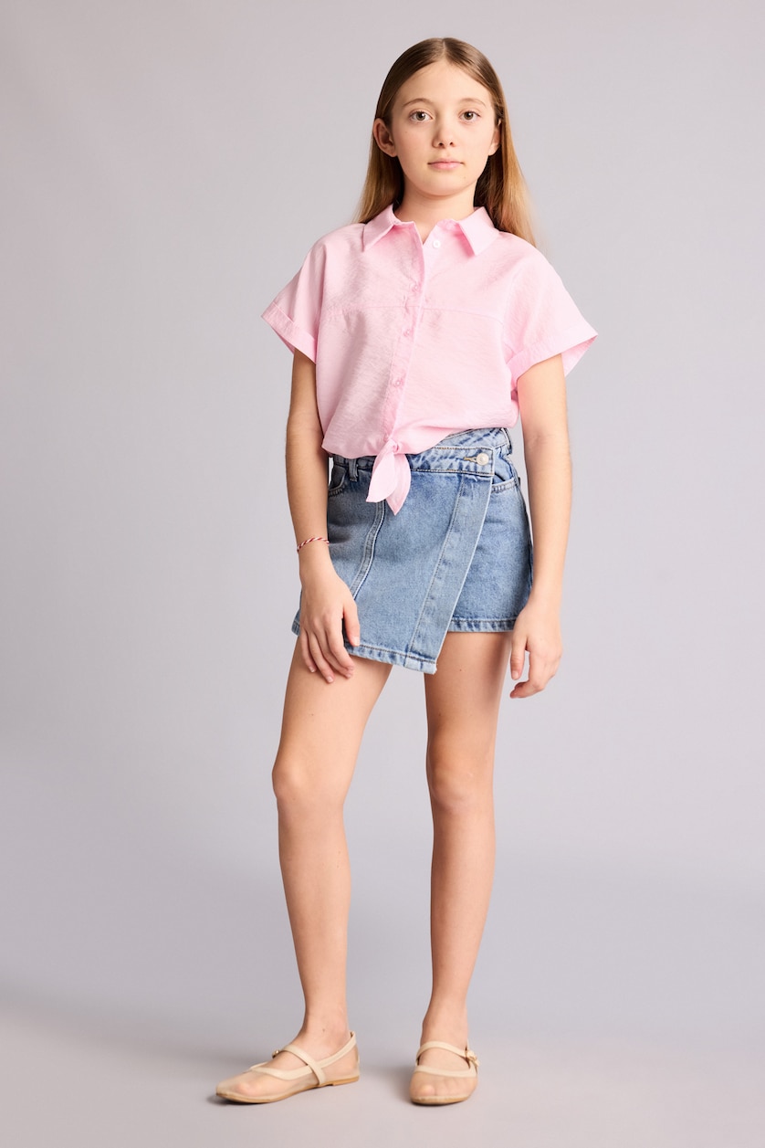 Young Girls - Teen Girls Pink Regular Fit Short Sleeve Shirt