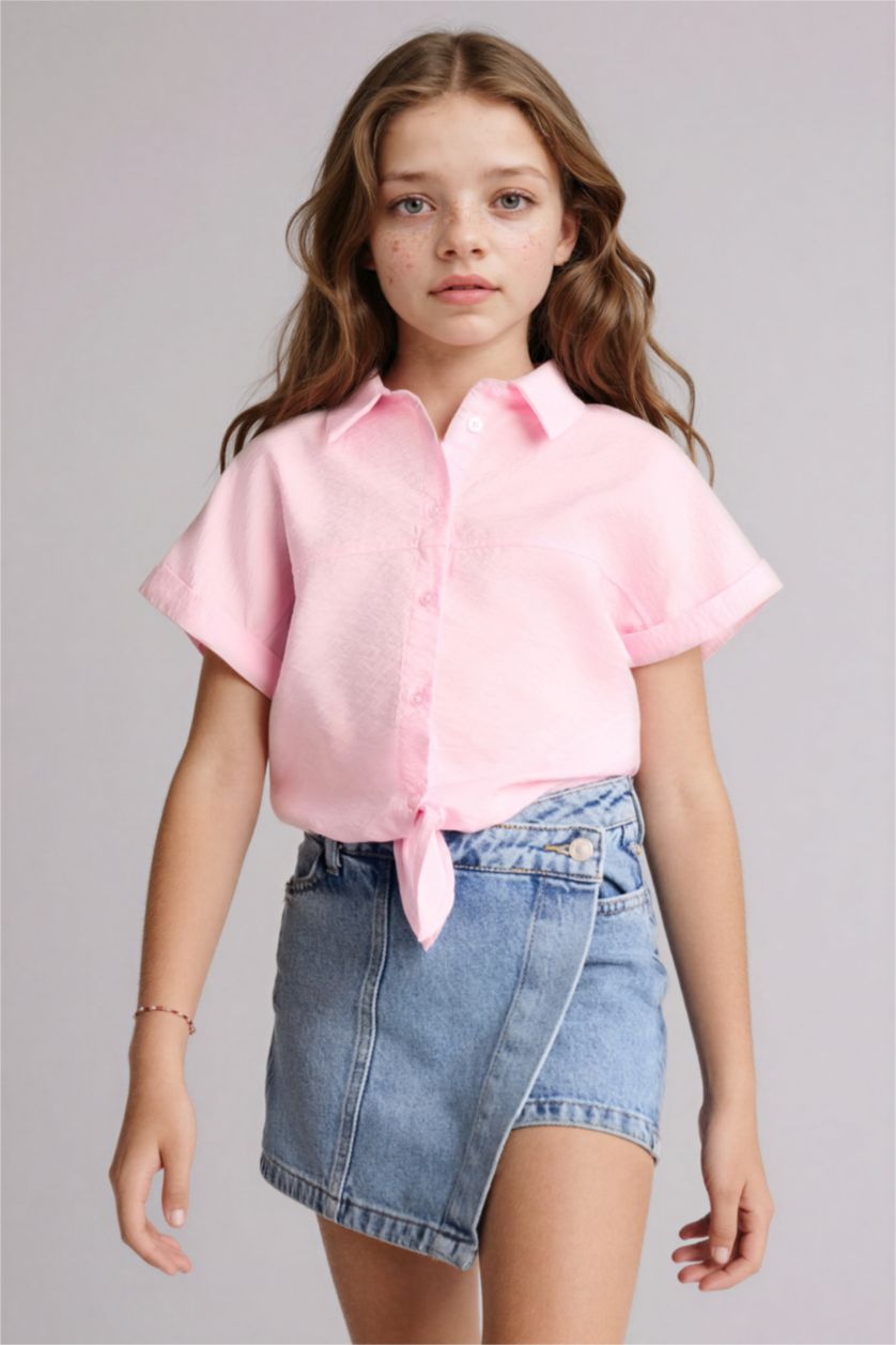 Kız Çocuk - Genç Kız Pembe Gömlek Kız Çocuk