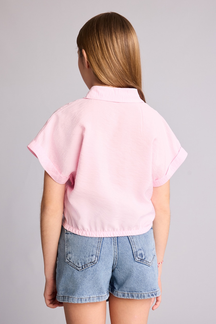 Young Girls - Teen Girls Pink Regular Fit Short Sleeve Shirt