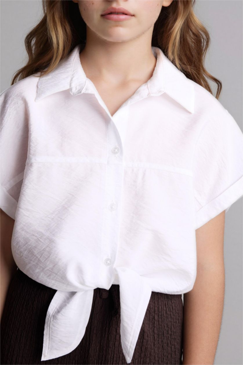 بنات أبيض قميص بناتي قصة عادية