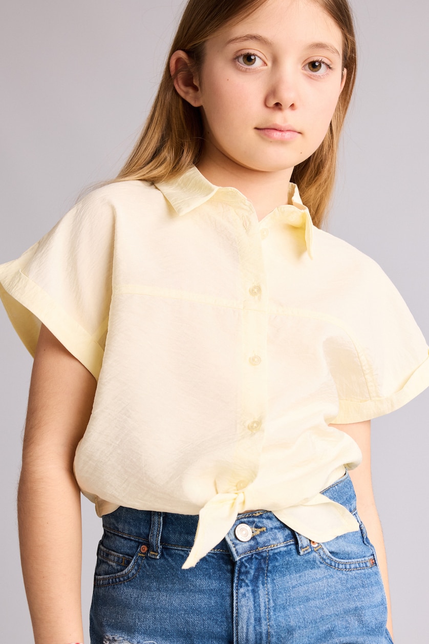 Young Girls - Teen Girls Light Yellow Regular Fit Short Sleeve Shirt