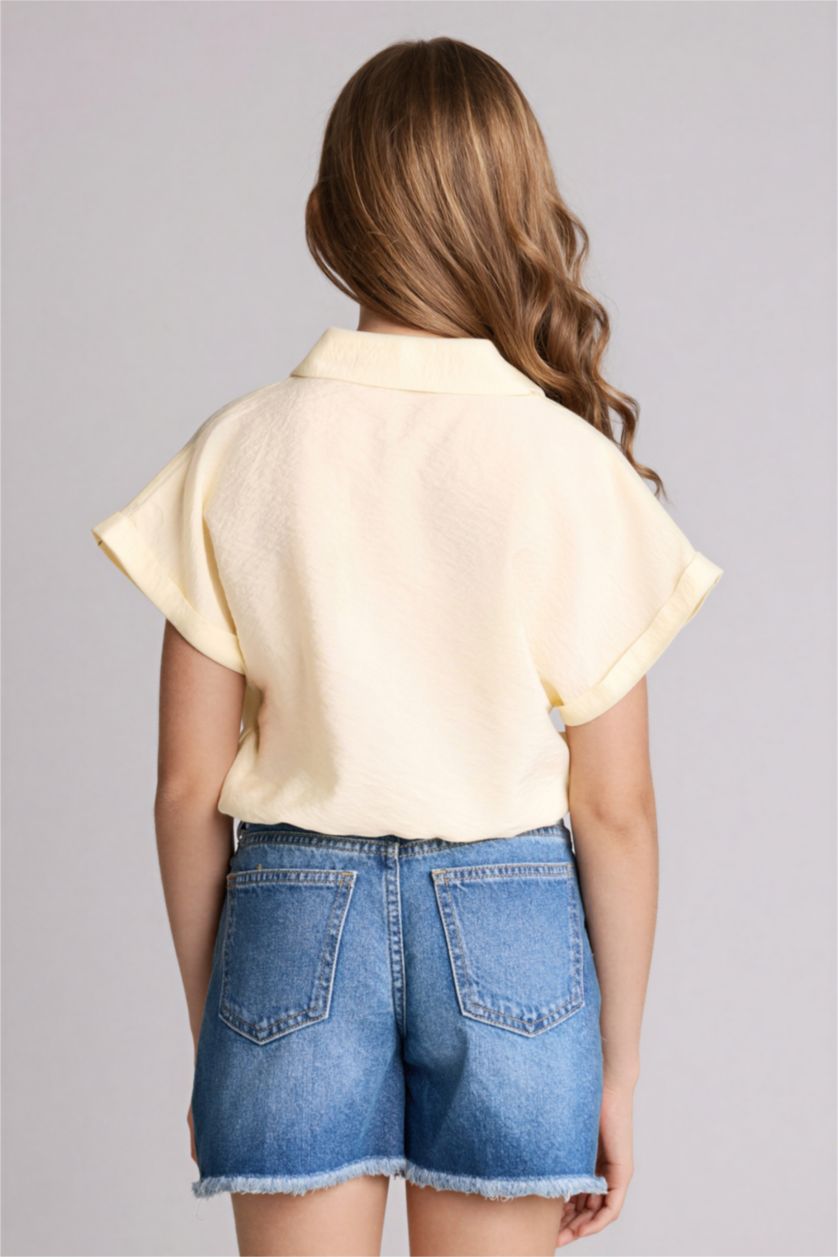 Kız Çocuk - Genç Kız Açık Sarı Gömlek Kız Çocuk